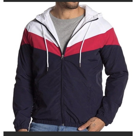 Slate & Stone Colorblock Track Jacket Windbreaker M New $248 - Picture 1 of 5